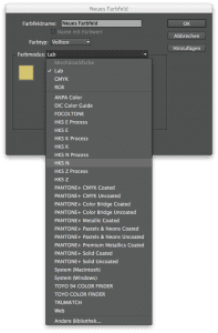 Selecting Colour Library - Adobe