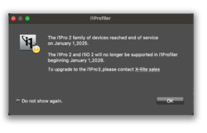 X-Rite message in i1 Profiler about the end of i1Pro 2 and i1iO 2