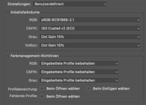 Proof.de Adobe Photoshop Grayscale Profile Settings